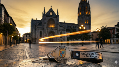 Llaves del servicio de recogida de vehículos, la grúa, dejadas en el suelo que simbolizan la huelga del servicio
